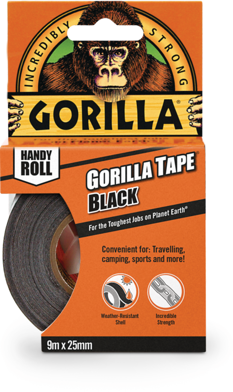 Gorilla Tape Handy Roll Black 25mm x 9m