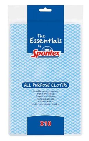 Spontex Essentials All Purpose Cloths Pack 10