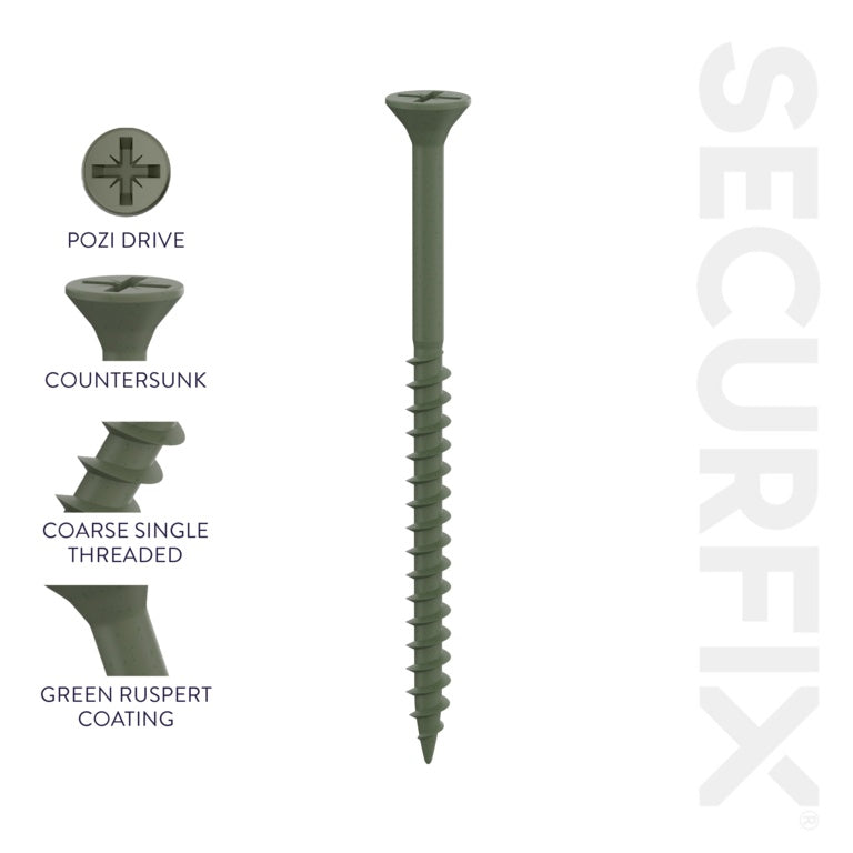 Forgefix Decking Screw Pozi ST Green 4.5 x 55mm Box 200