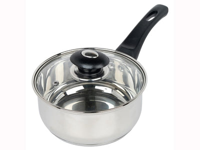 Home Cook Saucepan Glass Lid Stainless Steel 20cm