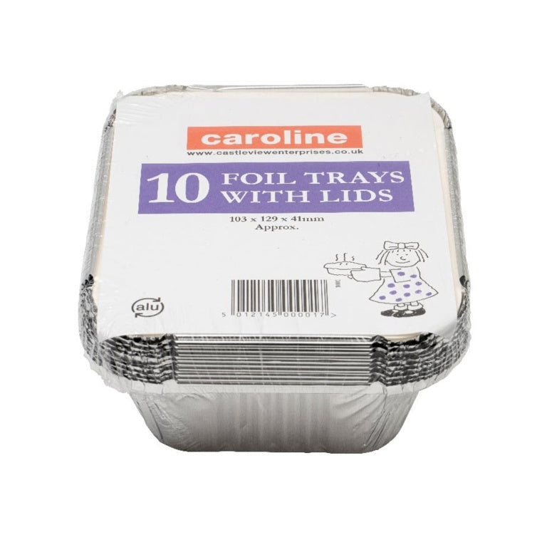 Caroline Foil Tray & Lids 16oz Pack 10 1001