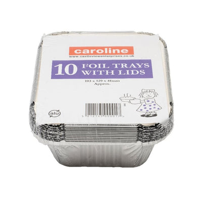 Caroline Foil Tray & Lids 16oz Pack 10 1001