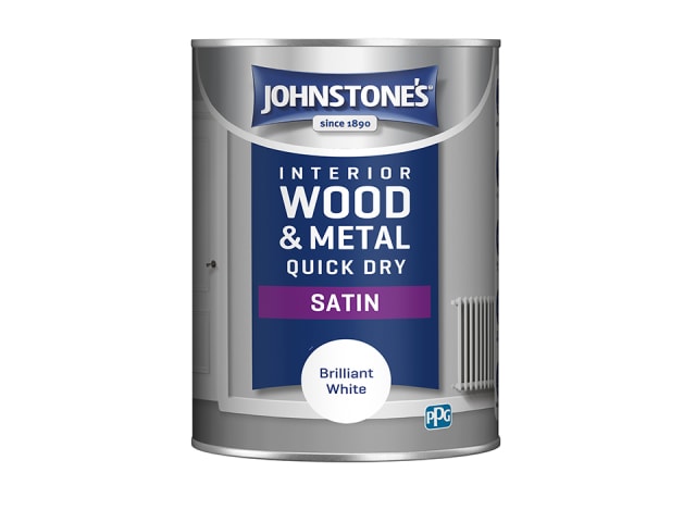 Johnstone's Interior Wood & Metal Quick Dry Satin 1.25L White