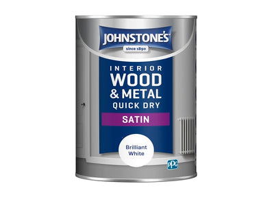 Johnstone's Interior Wood & Metal Quick Dry Satin 1.25L White