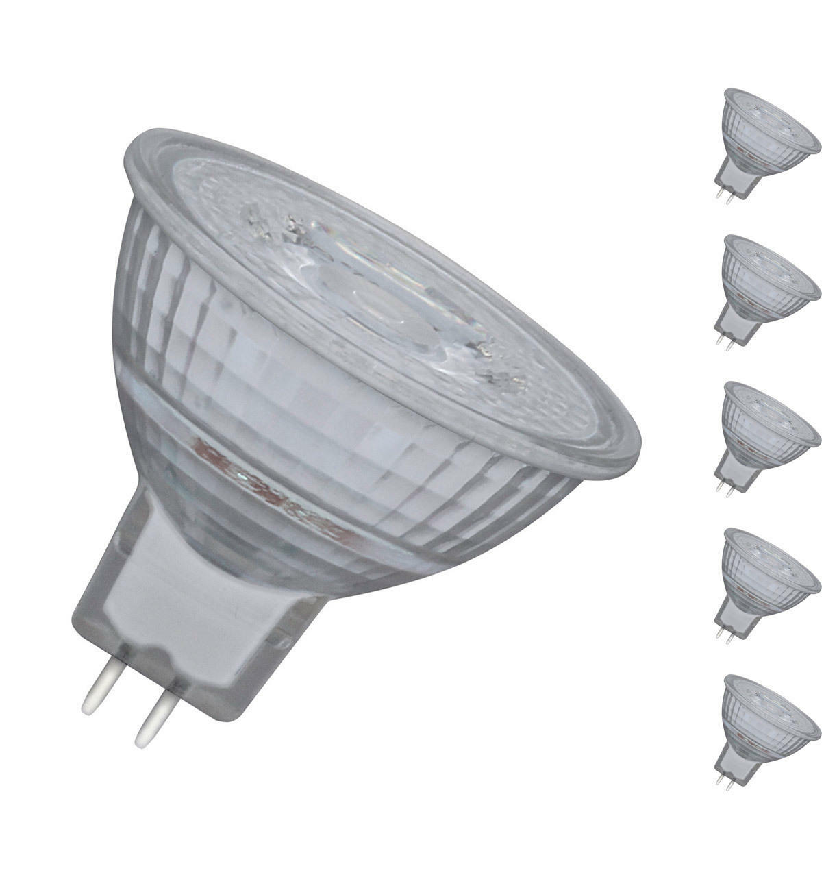 Crompton Lamps LED MR16 Bulbs 5W GU5.3 12V (5 Pack) Warm White (35W Eqv)