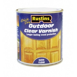Rustins Quick Dry Exterior Varnish Satin Clear 500ml
