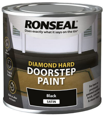 Ronseal Diamond Hard Doorstep Paint Black 250ml