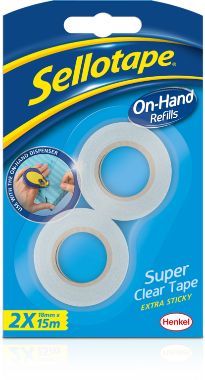 Sellotape on-Hand Refill 18mm X 15m Clea (Pack 2)