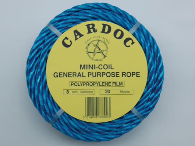 Kent & Co Polypropylene Mini Coil Rope Blue 8mm x 20m
