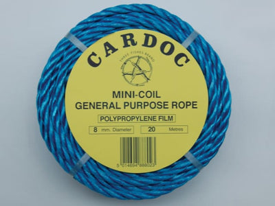 Kent & Co Polypropylene Mini Coil Rope Blue 8mm x 20m