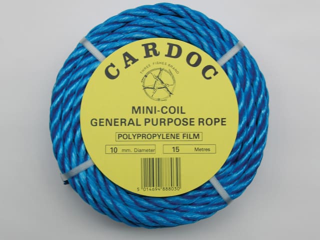 Kent & Co Polypropylene Mini Coil Rope Blue 10mm x 15m