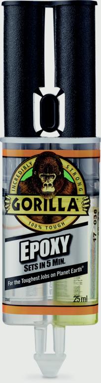 Gorilla Epoxy Syringe Crystal Clear 25ml 6044001