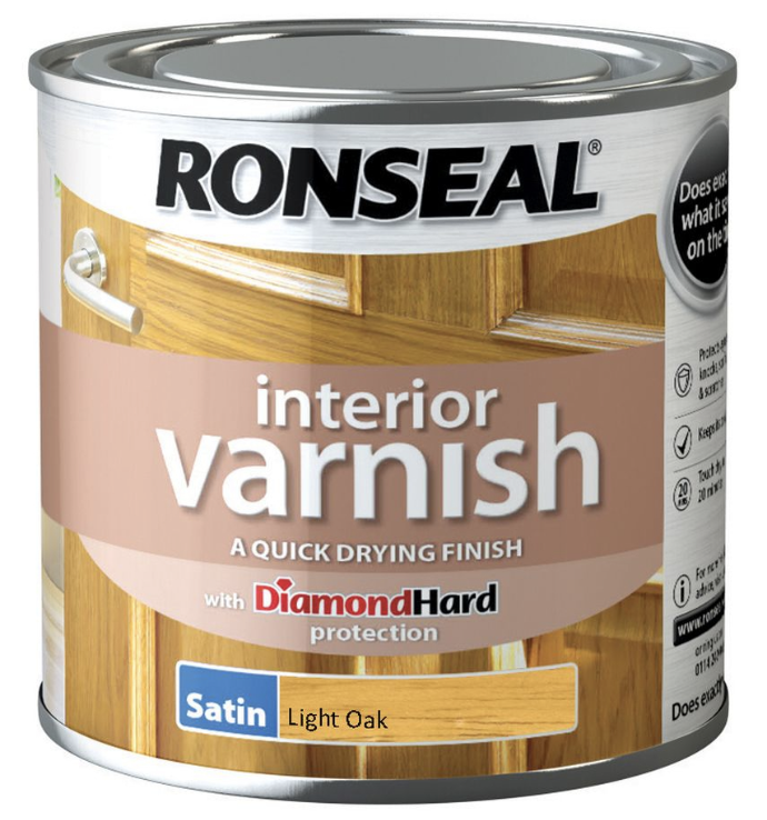 Ronseal Interior Varnish Satin Light Oak 250ml