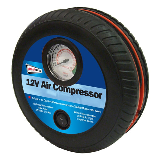 Tyre Shape Air Compressor Black
