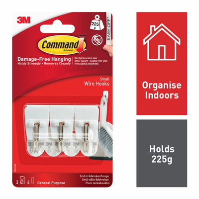 Command Small Wire Hooks 17067 3 Hooks 4 Strips