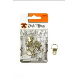 X Brass Single D Rings 4pk