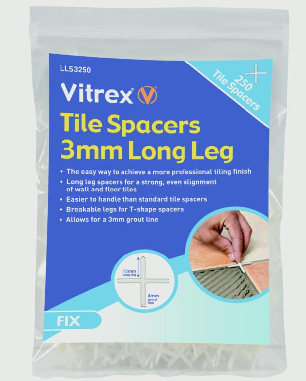 Vitrex Long Leg Space 3mm, Pack of 250