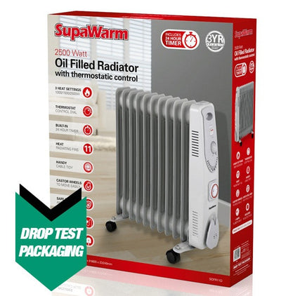 SupaWarm Oil Filled Radiator 2500w 11 Fin 24hr Timer