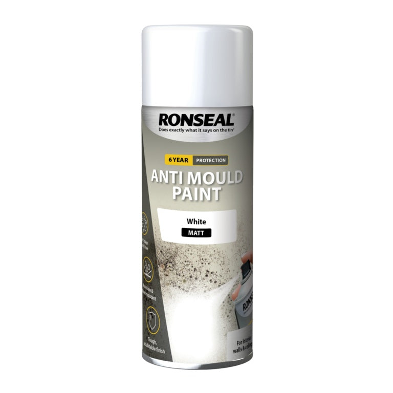 Ronseal 6 Year Anti-Mould Quick Dry Aerosol White Matt 400ml