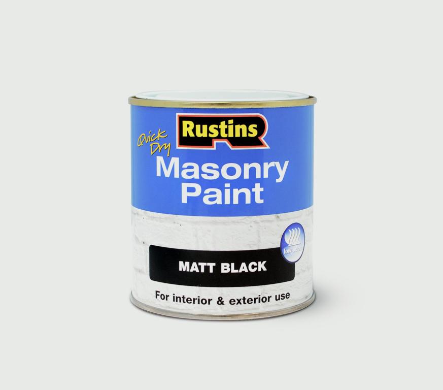 Rustins Masonry Paint Black 250ml