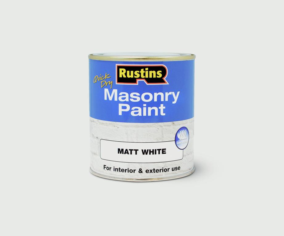 Rustins Masonry Paint Matt White 500ml