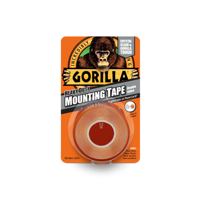 Gorilla Heavy Duty Mounting Tape Clear 25mm x 1.5m