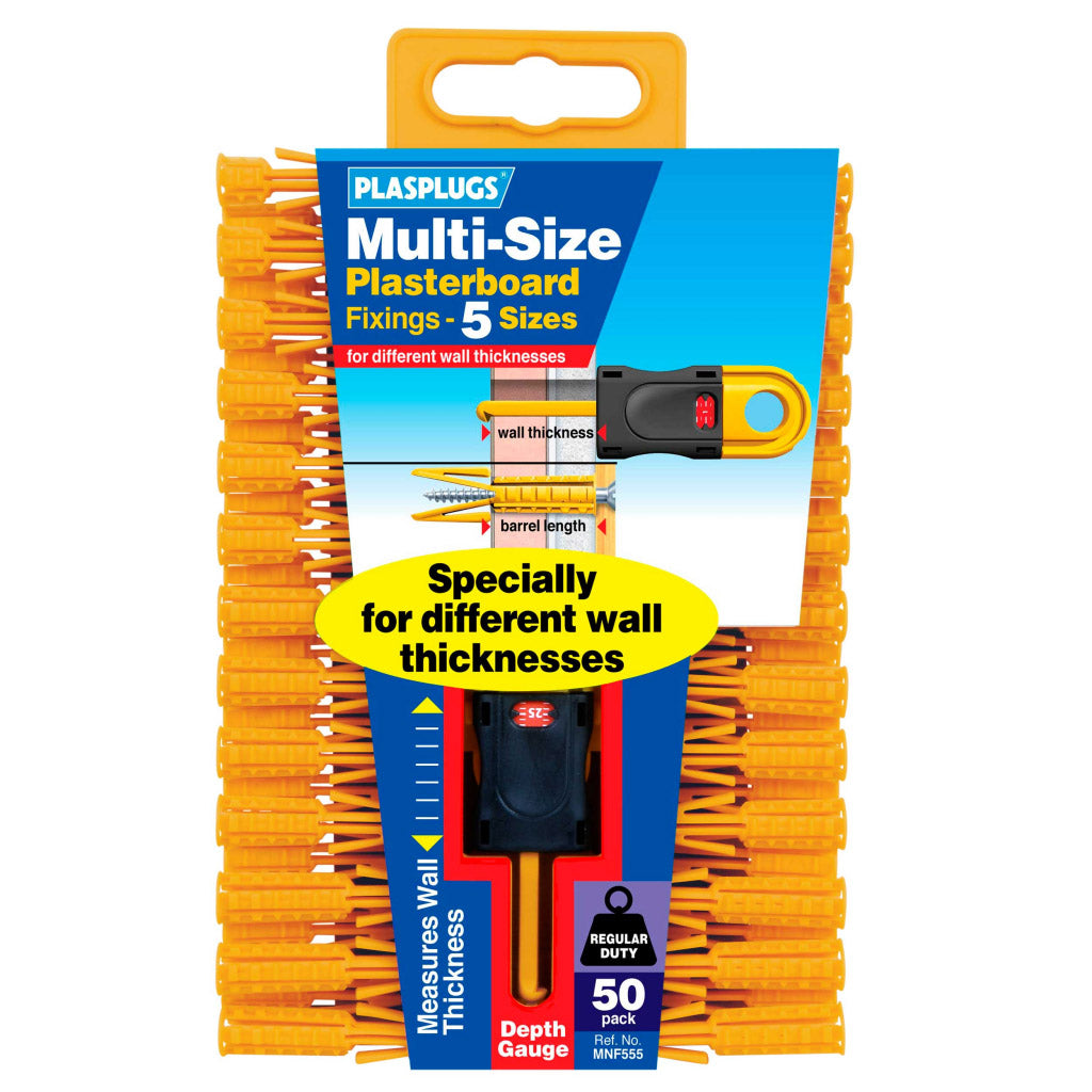 Plasplugs Plasterboard Fixing Multi Size x 50 MNF555