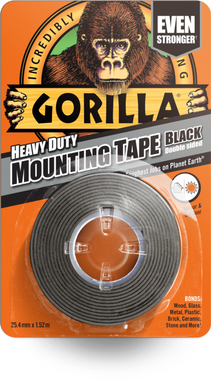 Gorilla Heavy Duty Mounting Tape Black 25mm x 1.5m