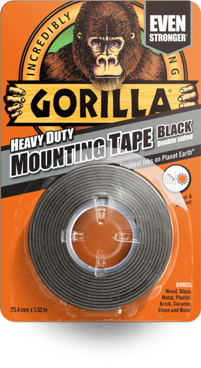 Gorilla Heavy Duty Mounting Tape Black 25mm x 1.5m
