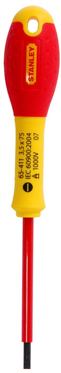 Stanley FatMax VDE Insulated Screwdriver 3.5 x 75mm