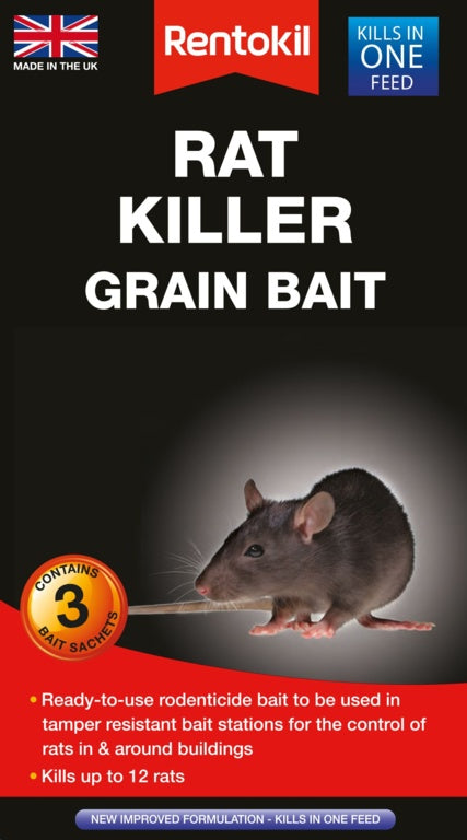 Rentokil Rat Killer Grain Bait x3 PSR32B