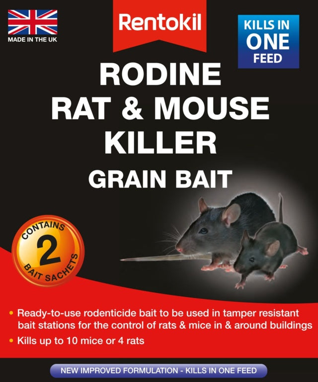Rentokil Rodine Rat & Mouse Killer Grain x2 PSMR11B