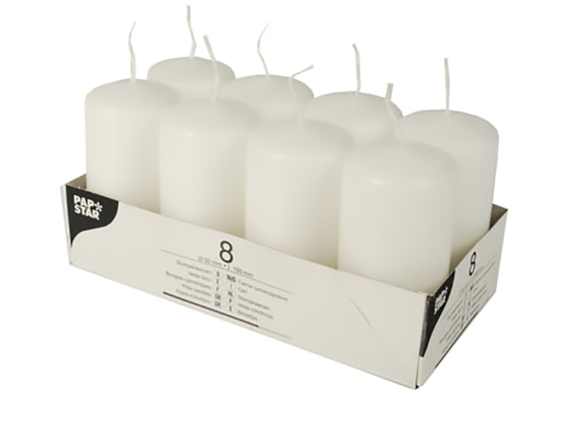 Pillar Candle 50 x 100mm White (8) 17984