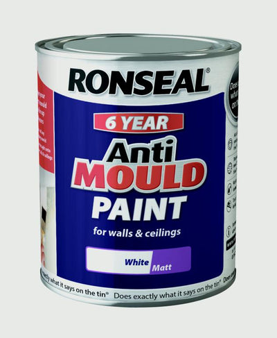 Ronseal 6 Year Anti Mould Paint White Matt 750ml