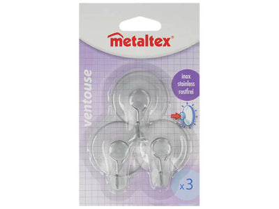 Metaltex Suction Hooks x 3 295003