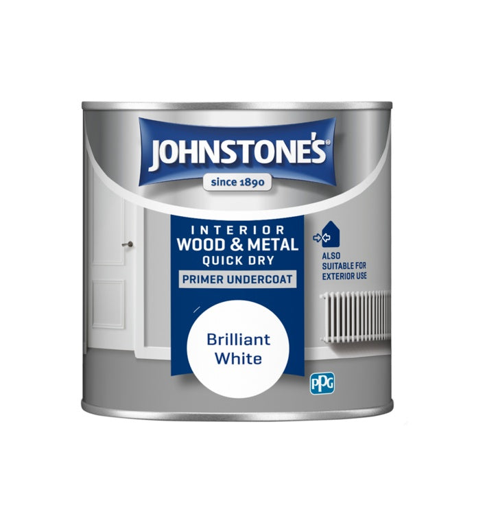 Johnstone's Quick Dry Primer Undercoat Brilliant White 250ml