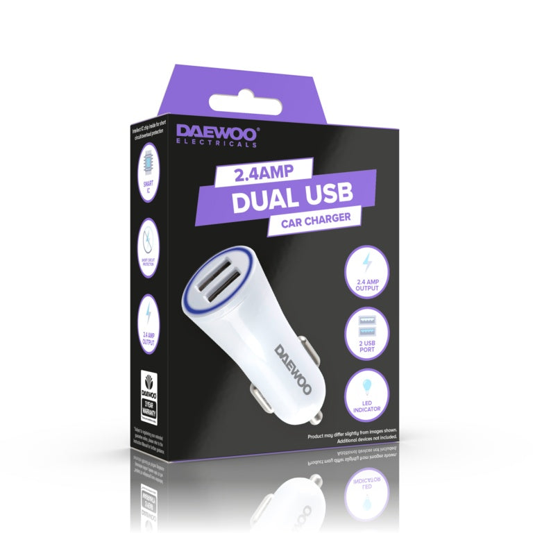 Double USB Car Charger – 2.4a