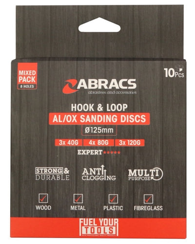 Abracs Hook & Loop Disc Pack 10 125mm
