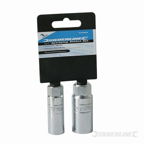 Silverline Spark Plug Deep Socket Set 2pce 3/8"