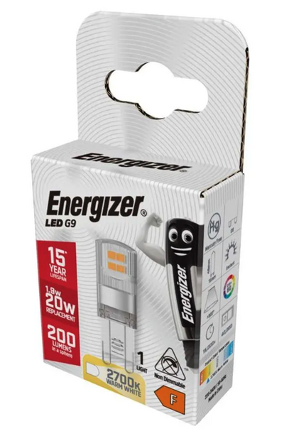 Energizer LED G9 1.8W 200lm 2700K Warm White S18748