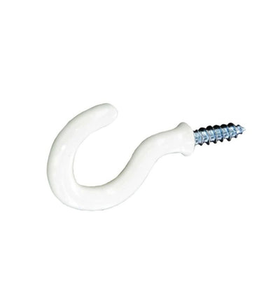 Securit Cup Hooks Plastic Covered White 32mm x 5 S6302