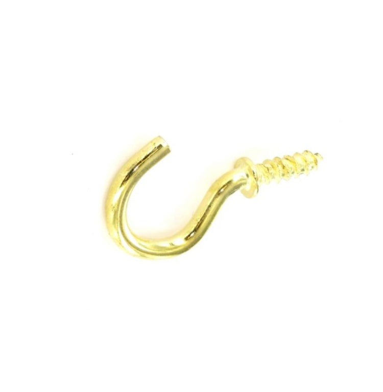 Securit Cup Hooks Shouldered Brass Plated 38mm x 5 S6314