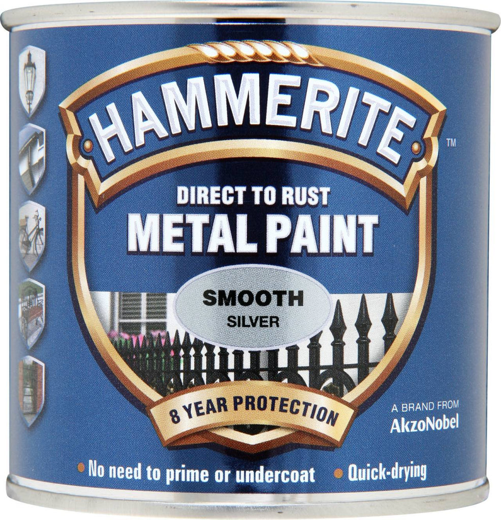 Hammerite Direct To Metal Smooth Silver 250ml
