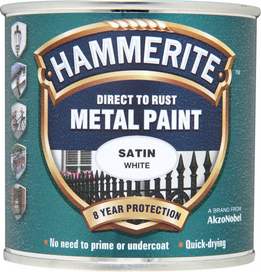Hammerite Satin Finish White 250ml