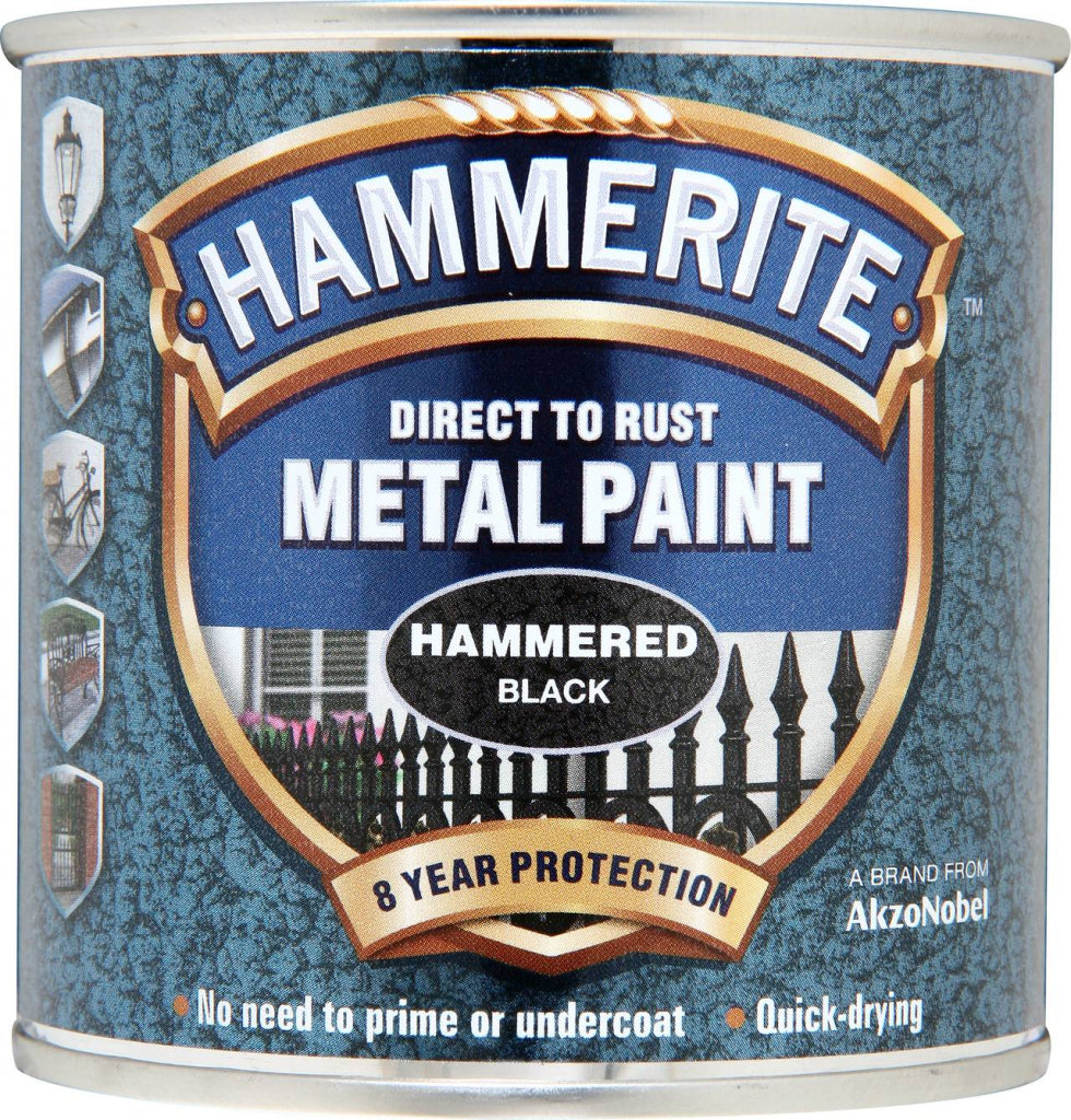Hammerite Direct To Metal Hammered Black 250ml