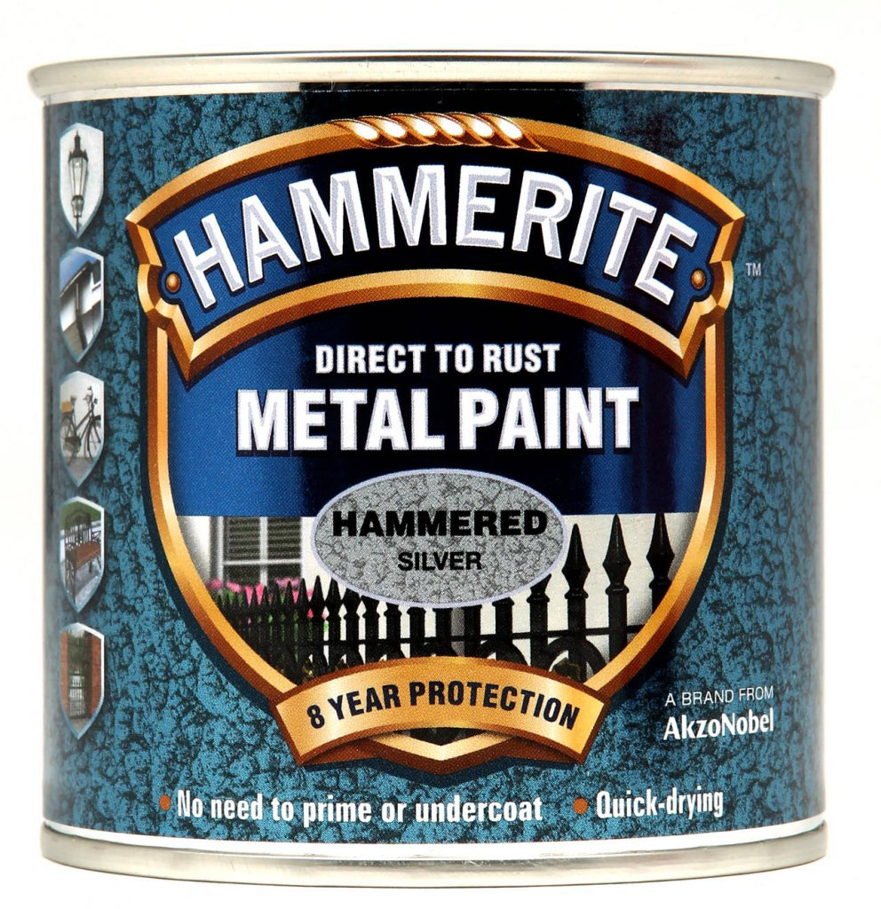 Hammerite Direct To Metal Hammered Silver 250ml