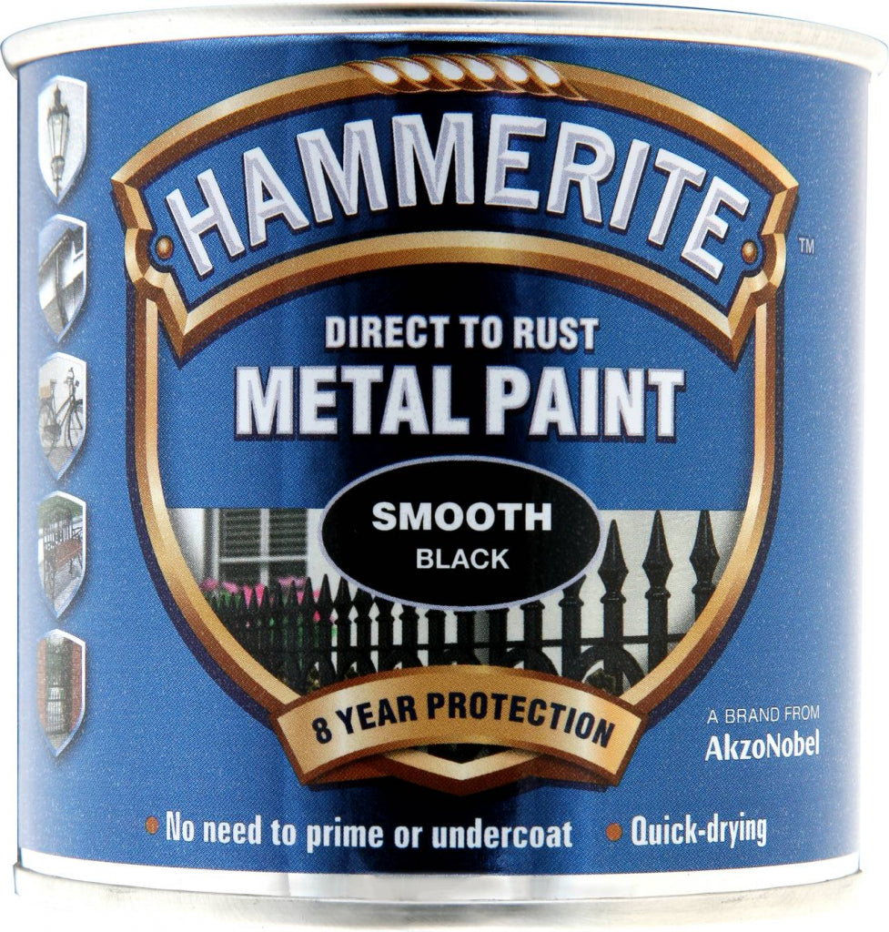Hammerite Direct To Metal Smooth Black 250ml