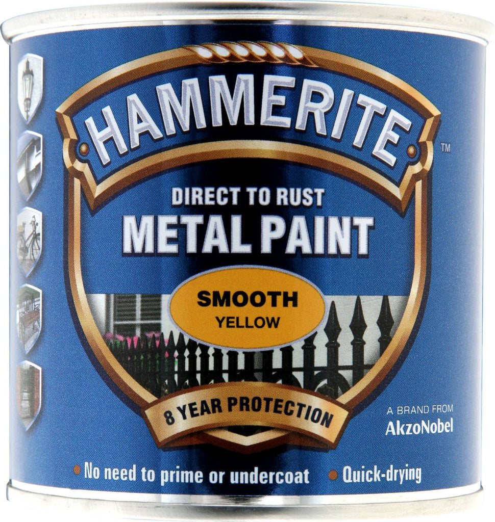 Hammerite Direct To Metal Smooth Yellow 250ml