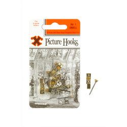 X Picture Hooks No.1 Brass Plated 5pk