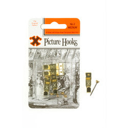 Frank Shaw X Picture Hooks No.2 Brass Plated 4 Pack 12824